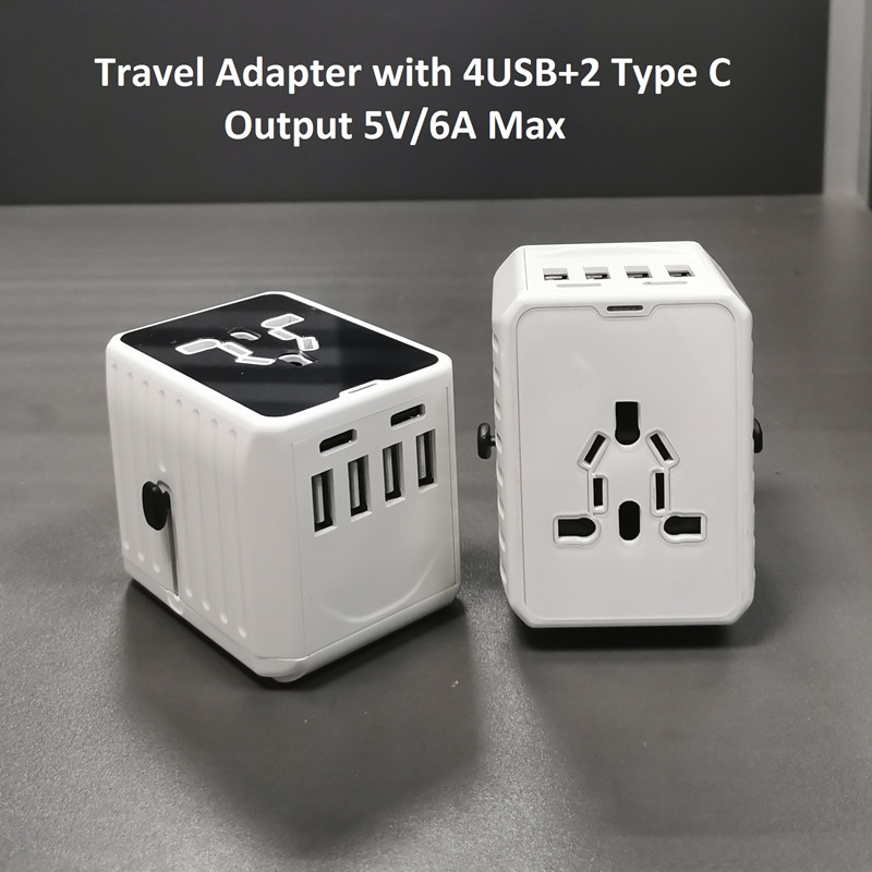 Jeden typ C nestačí? 2 univerzální cestovní adaptér typu C + 4USB přichází!